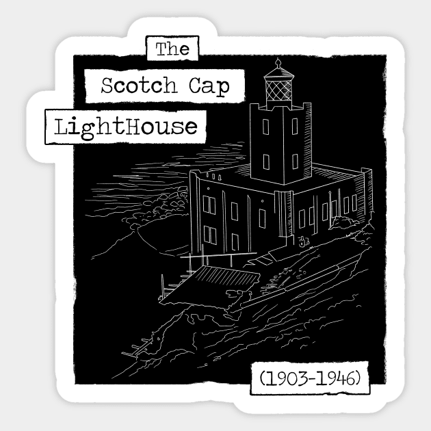 The Scotch Cap Lighthouse Sticker by dragonrise_studio